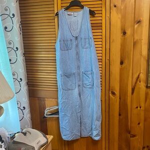 Denim.  Republic Blue Maxi Dress 100%cotton zipper front